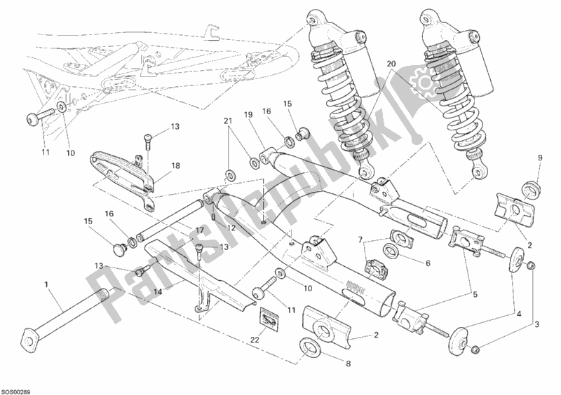 Toutes les pièces pour le Bras Oscillant du Ducati Sportclassic Sport 1000 S USA 2008